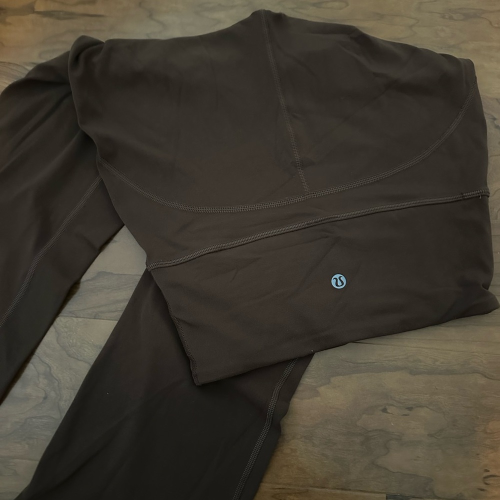 Lululemon Groove Super-High-Rise Crop 23"  chocolate brown align flared leggings